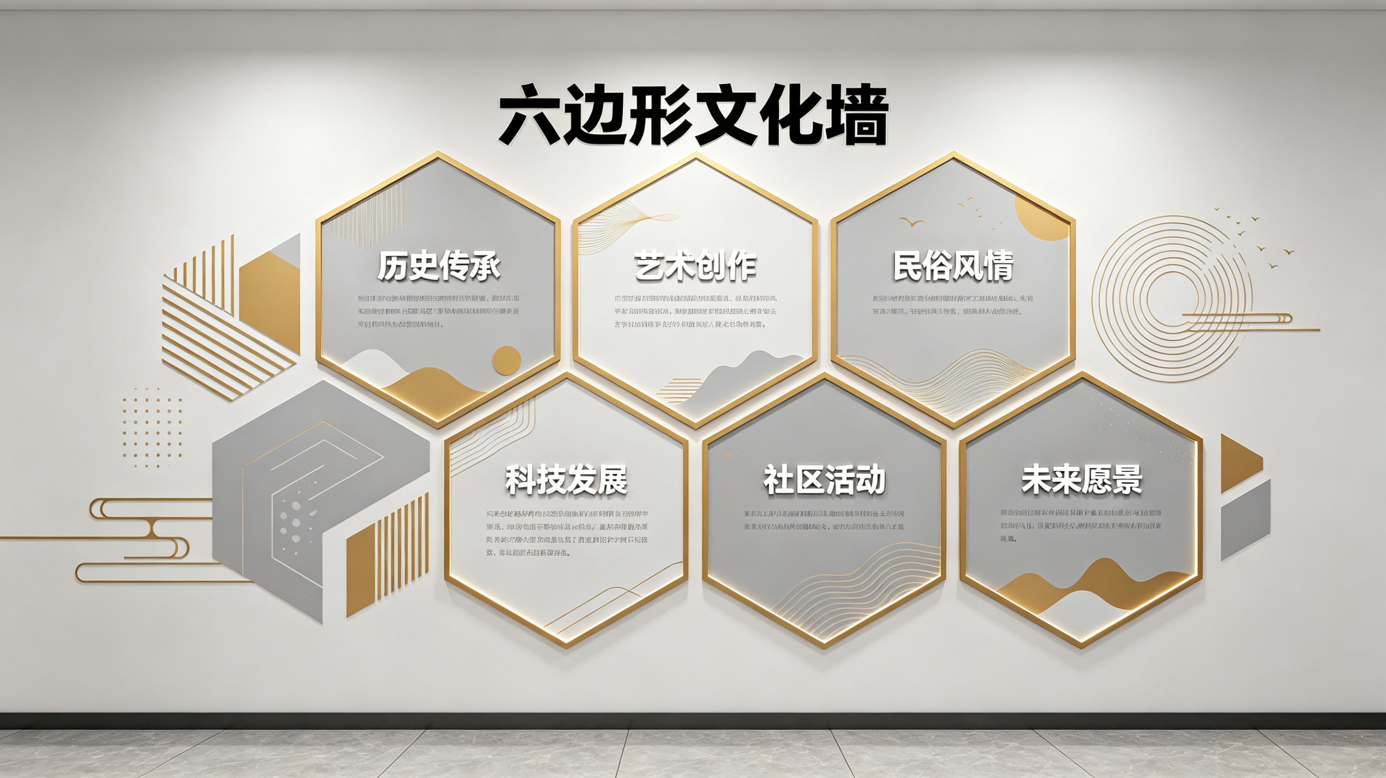 湘乡企业文化墙 | 六边形信息美学
